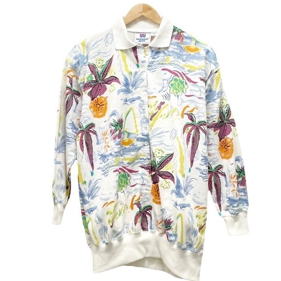 NWT Vintage Winning Ways Tropical Sailing Long Sleeve Knit Pullover Size Small - Picture 12 of 12